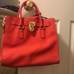 Michael Kors red Hamilton bag